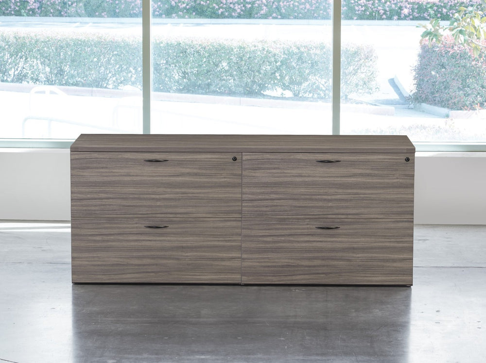 OSP Home Furnishings Napa Lateral File Credenza with Locking Drawers for Executive Office Organization NAPURB-TYP206