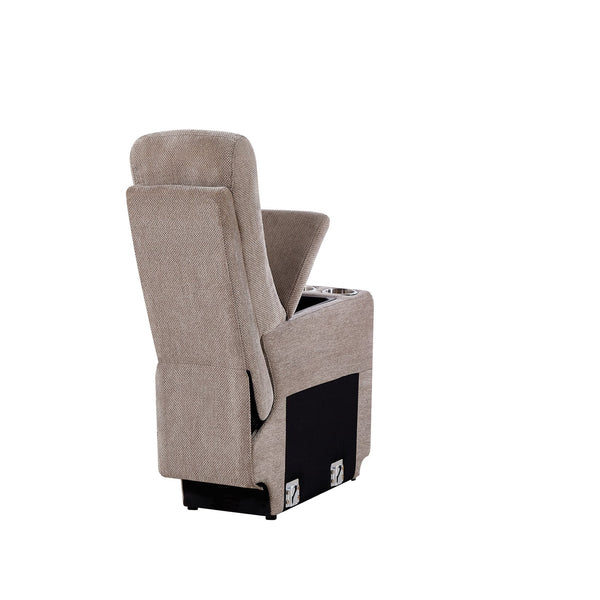 English Elm Liyasi Dual OKIN Motor Power Recliner Sofa with Infinite Lock, Fabric Cover, Cup Holders, 300lb Capacity W820P216826