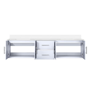 English Elm Glossy Solid Wood Double Bath Vanity 80" x 22" with Cultured Marble Top, Soft-Close Drawers, White B2731P258742