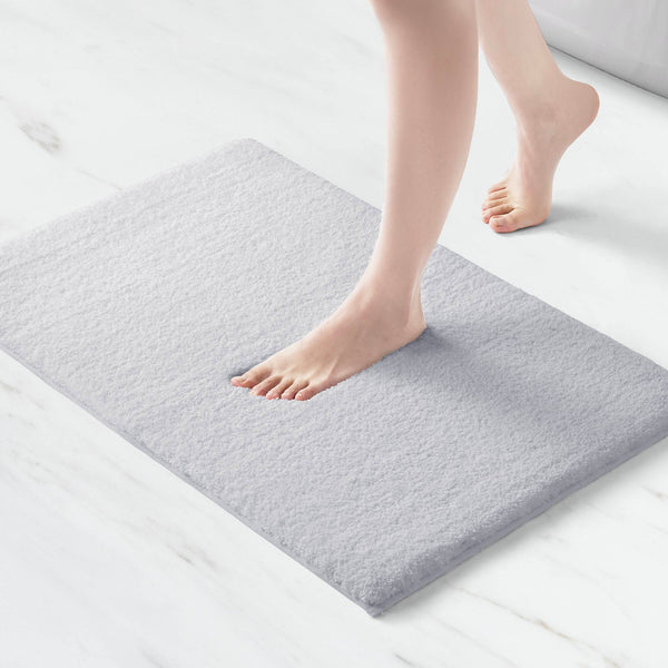 JLA Home Madison Park Signature - Bath Rug Ultra-Plush Microfiber Spa Comfort with Quick-Dry, Non-Skid Backing, OEKO-TEX Certified Safety Silver MPS72-170