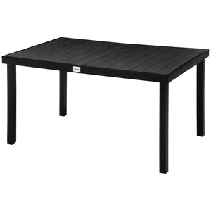 English Elm Outsunny Rectangular Patio Dining Table For 6 – Durable, Weather-Resistant, Modern Woodgrain Design W2225P200565-GIGA