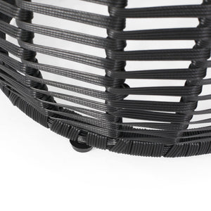 English Elm Christopher Knight Home® - ARIAS RATTAN SIDE TABLE with Tempered Glass Top, Boho Drum Design, Durable Woven Polyethylene Finish Black 65764.00BLK