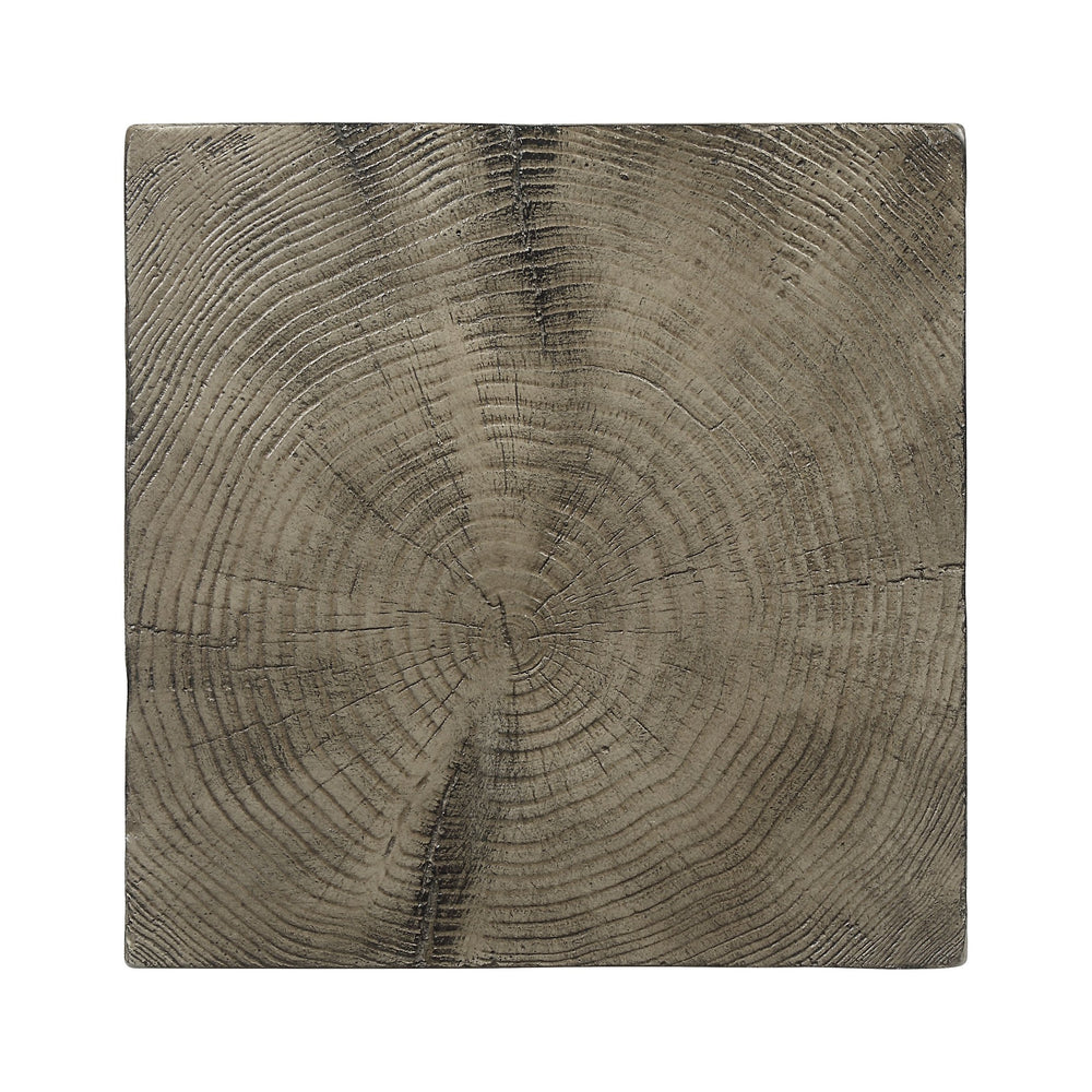 English Elm Zahi Weathered Oak Accent Table — Dark Oak Fiber Concrete Side Table, Eco Cement, No Assembly, 40lb Capacity B2726P360667