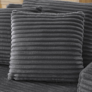 English Elm Single Frameless Velvet Lounge Chair Plush High Density Foam Accent Seat for Living Room Dark Gray W487P420017