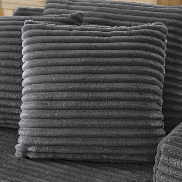 English Elm Single Frameless Velvet Lounge Chair Plush High Density Foam Accent Seat for Living Room Dark Gray W487P420017
