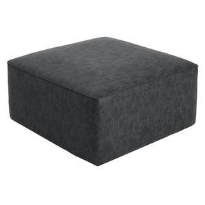 English Elm Christopher Knight Home® - Square PU Leather Ottoman with Pocket Coil Comfort, Dense Foam Padding & Modern Minimalist Style Black N757P180768B