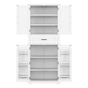 English Elm Christopher Knight Home® - Bathroom Storage Cabinet with Doors Drawer and Adjustable Shelves — MDF Build, Anti-Tip Safety, Modern Appeal White N759P241667K