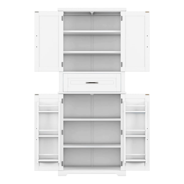 English Elm Christopher Knight Home® - Bathroom Storage Cabinet with Doors Drawer and Adjustable Shelves — MDF Build, Anti-Tip Safety, Modern Appeal White N759P241667K