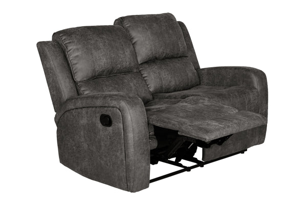 English Elm Recliner Loveseat with Manual Side Handle, Horizontal & Vertical Tufting, Plush Square Arms for Luxury Relaxation Smoke 57 L x 30 W x 26 H B089P240526