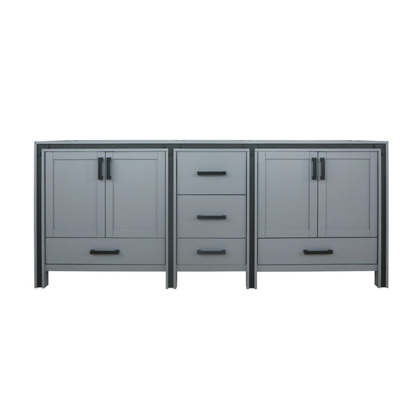 English Elm Dark Grey Double Bath Vanity 80-in W x 22-in D – Solid Wood Frame, Soft-Close Drawers, Fully Assembled with Ample Storage B2731P260739