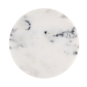 Quince White Marble Accent Table - Elegant Modern Design with Unique Natural Veining & Patterns