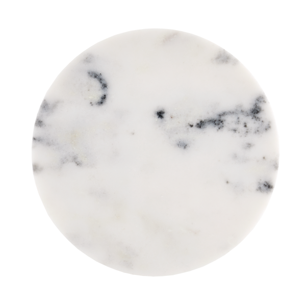 Quince White Marble Accent Table - Elegant Modern Design with Unique Natural Veining & Patterns