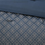 Madison Park Biloxi Transitional 6 Piece Jaquard Duvet Cover Set MP12-3736 Navy