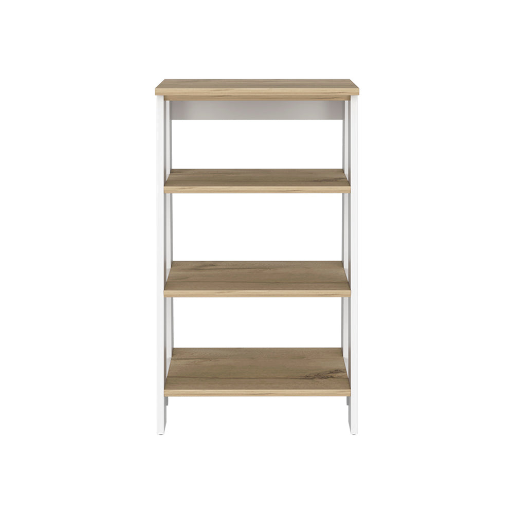 English Elm St. Clair Linen Cabinet with One-Door Design, Two Interior Shelves & Two Open Display Shelves, Stylish Engineered Wood Storage Multicolor 36 L x 20 W x 4 H B070P188853