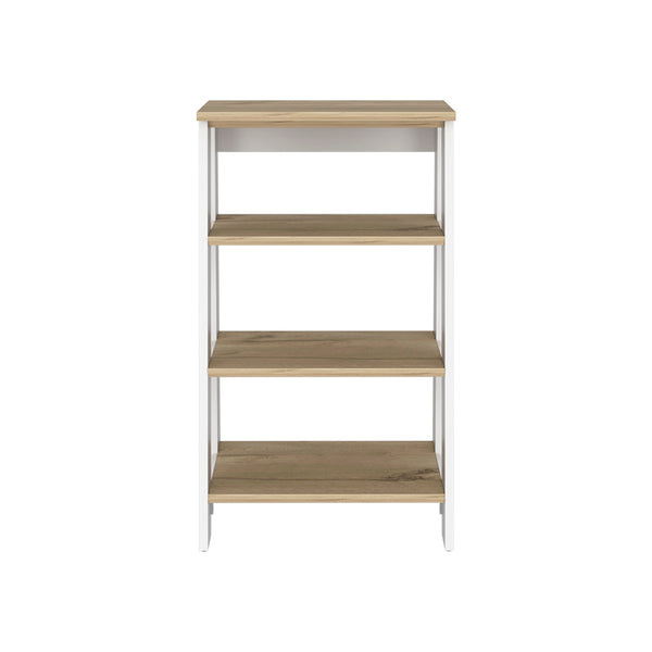 English Elm St. Clair Linen Cabinet with One-Door Design, Two Interior Shelves & Two Open Display Shelves, Stylish Engineered Wood Storage Multicolor 36 L x 20 W x 4 H B070P188853