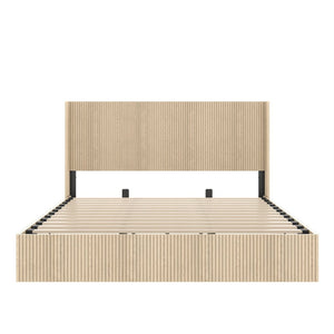 English Elm (queen) Walnut Platform Storage Bed Hydraulic Lift Mdf Frame Wooden Slat Base W1858S00007