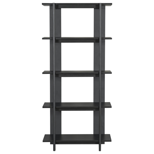 English Elm Christopher Knight Home® - 4-Tier Acacia Wood Bookcase with Anti-Tip Kit, Heavy-Duty Open Shelves Holds 120 lbs Each, Sleek Storage Solution Ebonized Finish N758P294084E
