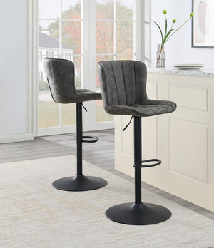 OSP Home Furnishings Kirkdale Height Adj Stool  - Set of 2 Charcoal