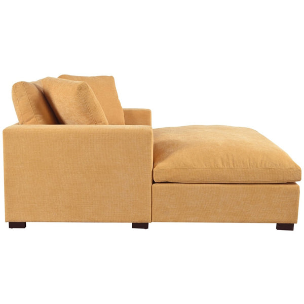 English Elm Mirod Oversized Chaise Lounge with Birch Legs Pillow Back Polyester Upholstered Seating Yellow N760P196662Y