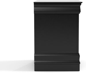 English Elm Light Gray Contemporary Nightstand Solid Rubberwood Dovetail Drawer Bedroom Storage Black B2741P433358
