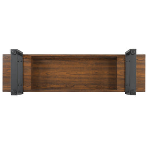 English Elm Upholstered Bench with Thick 5.5" MDF Top, Heavy-Duty Metal Legs, 550LB Capacity, Versatile Seating Espresso N752P374152D