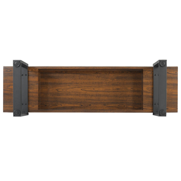 English Elm Upholstered Bench with Thick 5.5" MDF Top, Heavy-Duty Metal Legs, 550LB Capacity, Versatile Seating Espresso N752P374152D