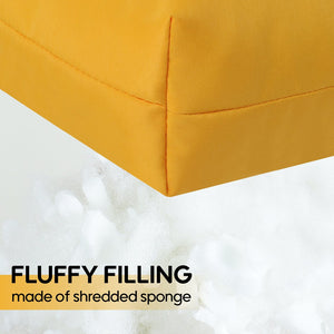 English Elm 2 Pcs Set High Back Patio Chair Cushions Tufted Outdoor Reversible 44x22x4 Waterproof Comfort Yellow W419P287332