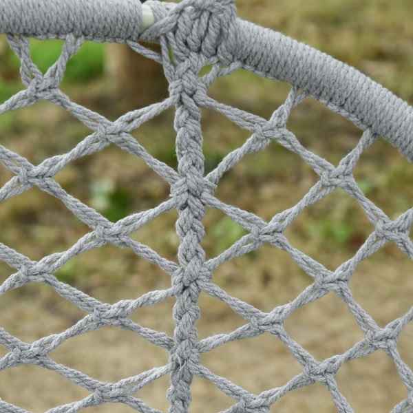 English Elm Outsunny 2-Person Macrame Hammock Chair With Soft Cushion - Stylish Indoor/Outdoor Swing, Gray W2225P174060-GIGA