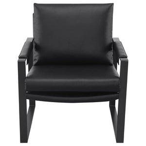 English Elm Goldbriar Vegan Leather Accent Chair with Gunmetal Sled Frame for Modern Interiors B062P451717