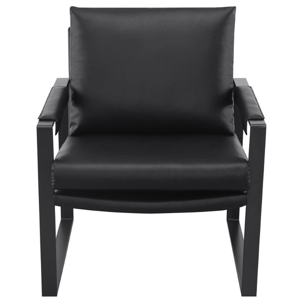 English Elm Goldbriar Vegan Leather Accent Chair with Gunmetal Sled Frame for Modern Interiors B062P451717