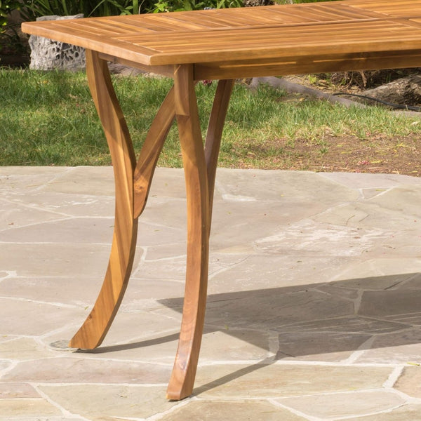 English Elm Helen Outdoor Acacia Hardwood Dining Chairs Curved Slat Back Patio Set of Two 54555.00TEA6_57488.00