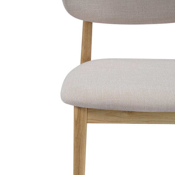 English Elm Christopher Knight Home® - Mid-Century Upholstered Side Chair with Solid Rubberwood Legs, Ergonomic Foam Seat, Durable Bentwood Finish Beige,Natural N768P331579N