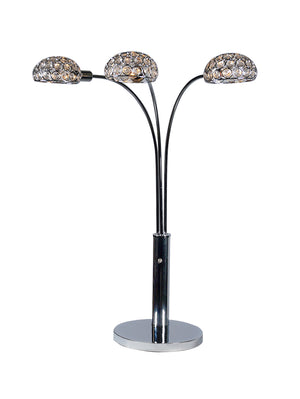 English Elm 1pc Modern Multi-Head Floor Lamp with Crystal-Encrusted Shades, Adjustable Height, Dimmer Control Silver 30 L x 18 W x 3.34 H B2741P290164