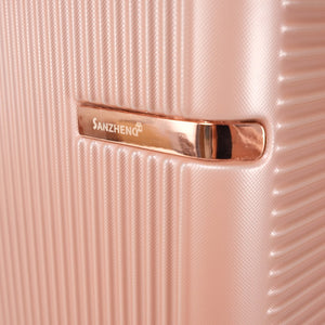 English Elm 4-piece Hard Shell Abs Spinner Luggage Set with Built-in Lock and Telescoping Handle Rose Gold T3292P337794