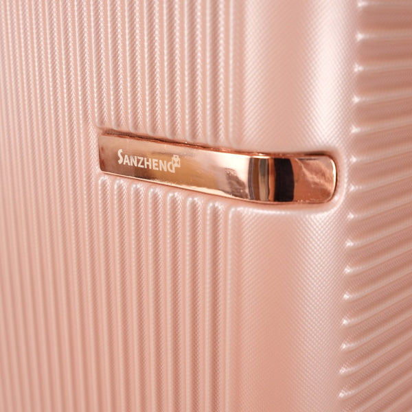 English Elm 4-piece Hard Shell Abs Spinner Luggage Set with Built-in Lock and Telescoping Handle Rose Gold T3292P337794