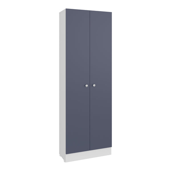 English Elm Pantry Cabinet 71.1" H Alby Blue & White, 2 Doors 5 Shelves Tall Engineered Wood Organizer, Eco-Friendly B097P395891