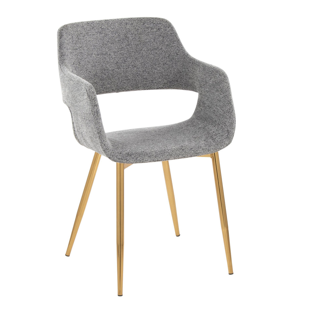 English Elm Margarite Contemporary Dining Chairs Set Of 2 - Elegant Grey Fabric & Gold Metal Accent Chairs B202S01262