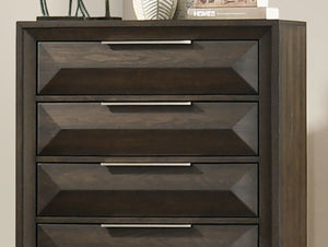 English Elm Transitional Espresso 5 Drawer Chest Dovetail Joinery Bracket Feet Bedroom Storage B2741P371018