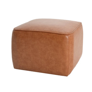 English Elm Upholstered Square Pu Leather Ottoman with Foam Seating for Modern Living Rooms N757P414086T