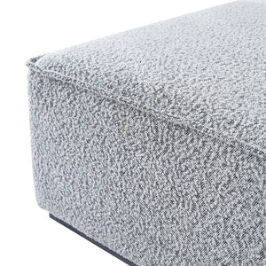 English Elm Square Woven Loop Yarn Ottoman Textural Upholstered Footrest for Modern Living Rooms N769P350123B