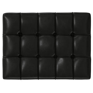 English Elm Mariah Tufted Storage Ottoman Coffee Table with Lift-Up Lid, Vegan Leather, Walnut Base, Multipurpose Seating Black B136P252688