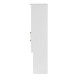 English Elm 2-in-1 Matte Wall Mounted Medicine Cabinet Soft Close Mirror Storage for Bathroom Vanity White N710P389456K