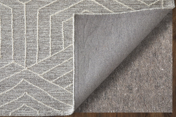 Feizy Rugs Emerson Handcrafted Wool Geometric Rug - Contemporary Abstract Design For Modern Home Décor Gray,Ivory Wool T32t8015gryivyc50