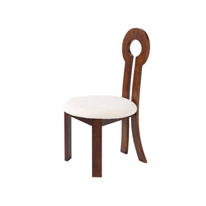 English Elm Vintage Rubber Solid Wood Dining Chair Set of 2 — Plush Berber Fleece Upholstery, Water & Stain Resistant, 280 lb Capacity Natural,White W1535P281510