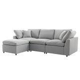 English Elm [ Video Provided] Down Filled Upholstery Convertible Sectional Sofa, L Shaped Couch With Reversible Chaise