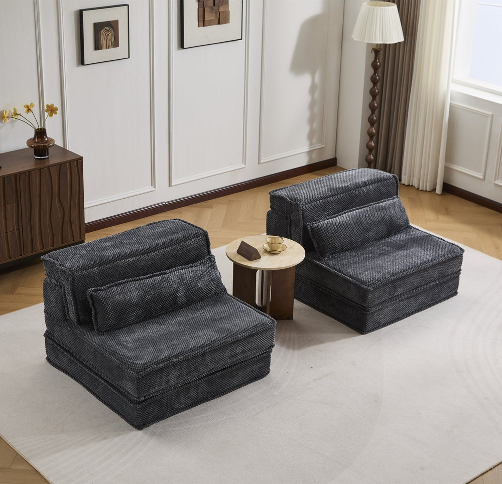 English Elm Compression Modular Sofa Bed – Versatile, No Assembly Needed, Pet-Friendly Fleece, Oversized Comfort! W3723S00049