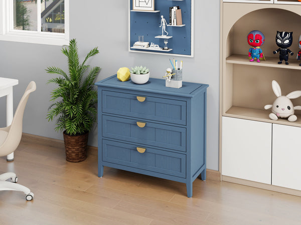 English Elm 3 Drawer Cabinet with Anti-Tip Safety, Anti-Slip Mats & Adjustable Back Buckle, 35.04x18.8x10.88 in W688115101