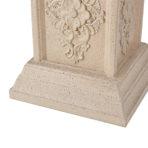 English Elm Pedestal Column Plant Stand Handcrafted Mgo for Indoor Outdoor Decor Display N772P382568S