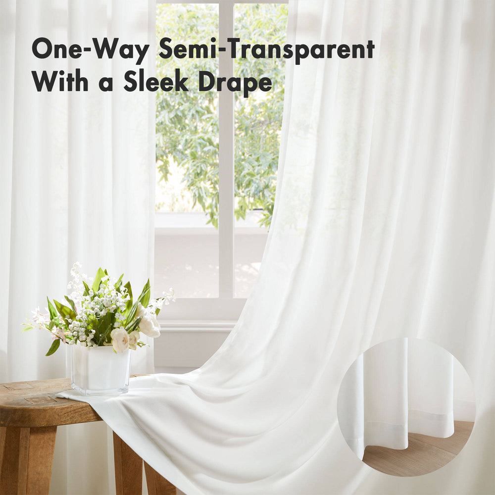 JLA Home Madison Park - Rod Semi-Transparent Privacy Curtain Pair with Back Tabs — Soft, Light-Filtering Panels for Cozy Décor 84 L x 52 W x 0.13H MP40-8634