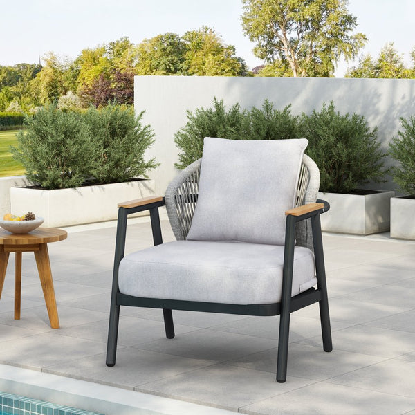 English Elm Christopher Knight Home® - Orla Outdoor Patio Rope Club Chair - Gray Frame & Cushion For Stylish Comfort And Durability N775P224519G